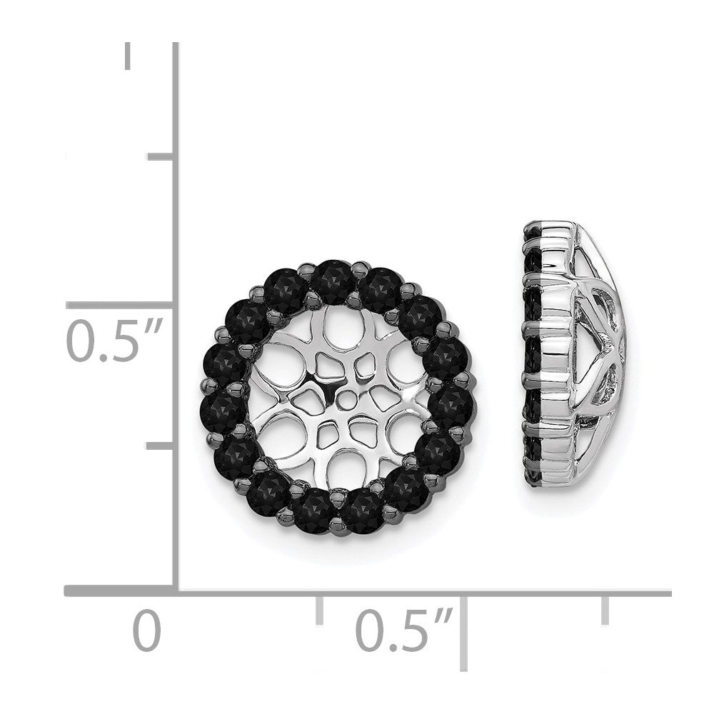 14k White Gold 1.05 carat Black Diamond Circle Earring Jackets