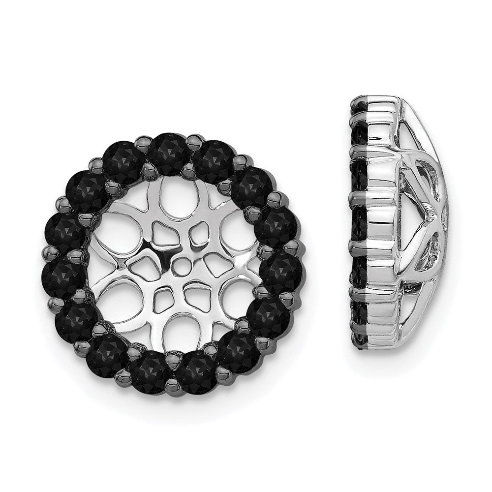 14k White Gold 1.05 carat Black Diamond Circle Earring Jackets