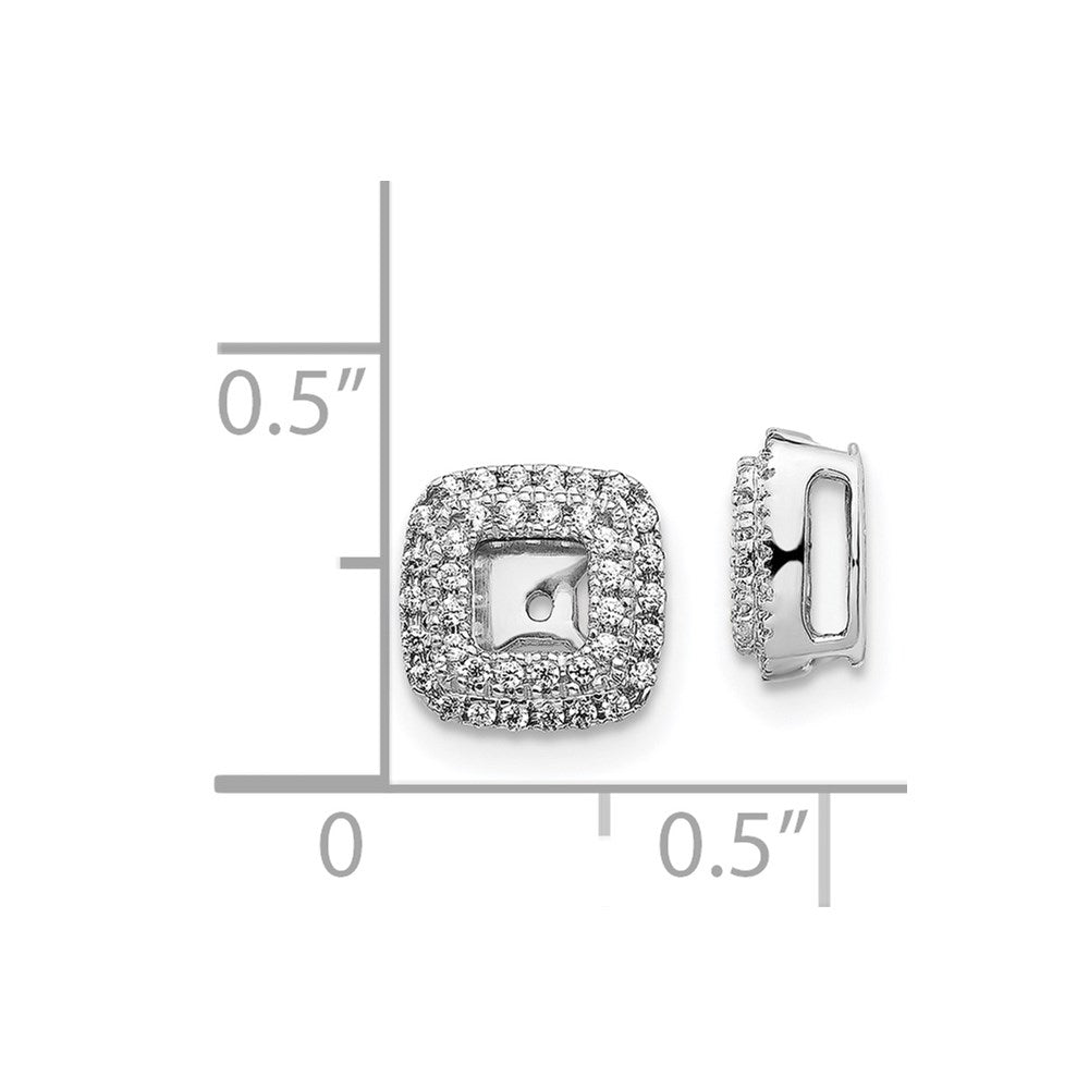 14k White Gold 1/4 carat Diamond Square Earring Jackets