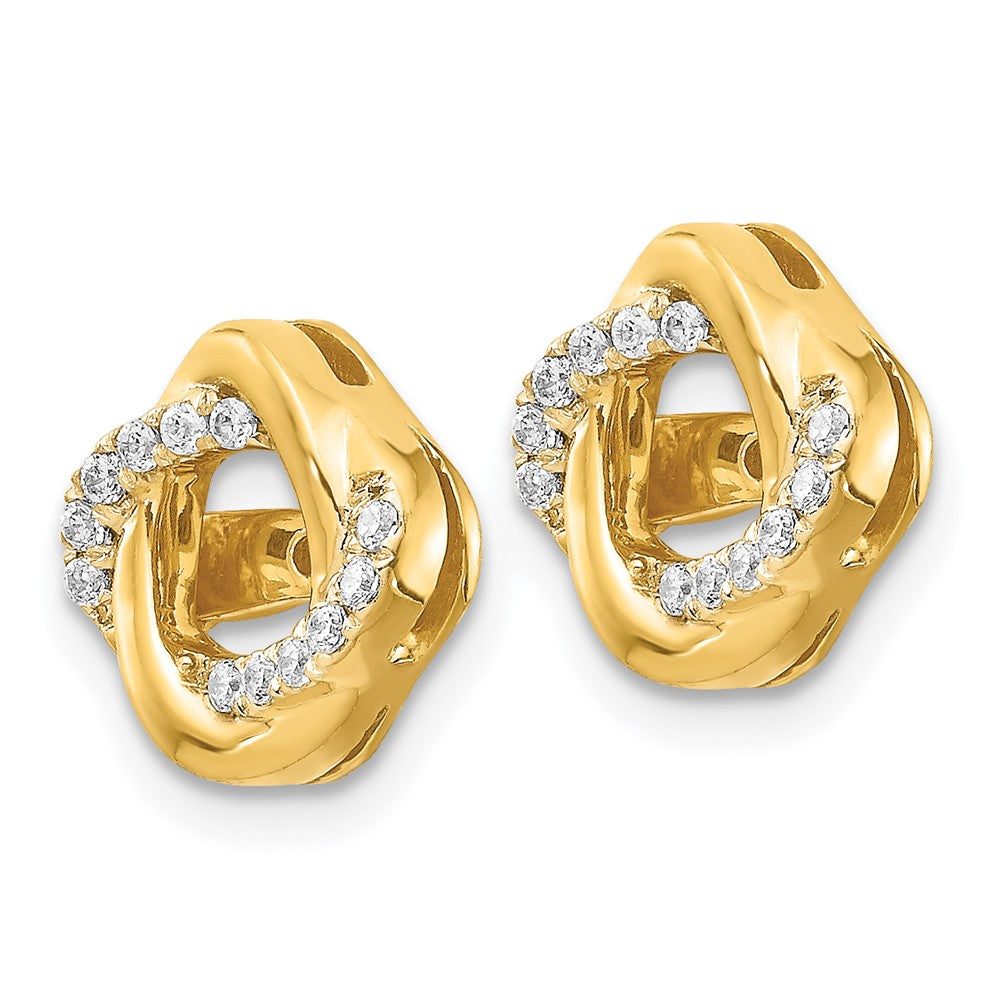 14k 1/8 carat Diamond Twisted Earring Jackets