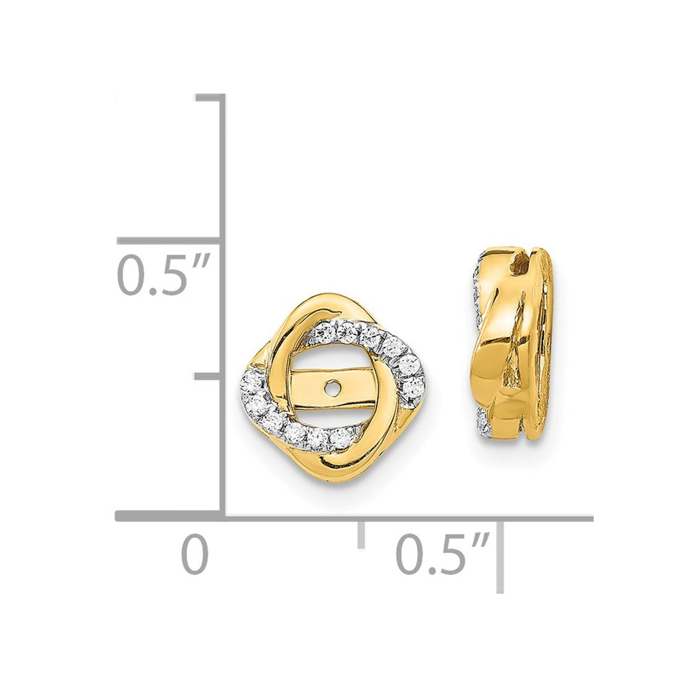 14k 1/8 carat Diamond Twisted Earring Jackets