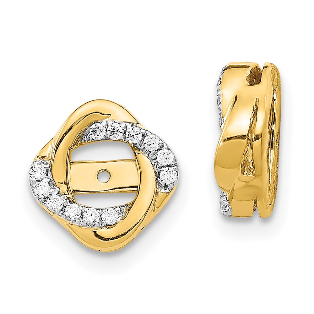 14k 1/8 carat Diamond Twisted Earring Jackets