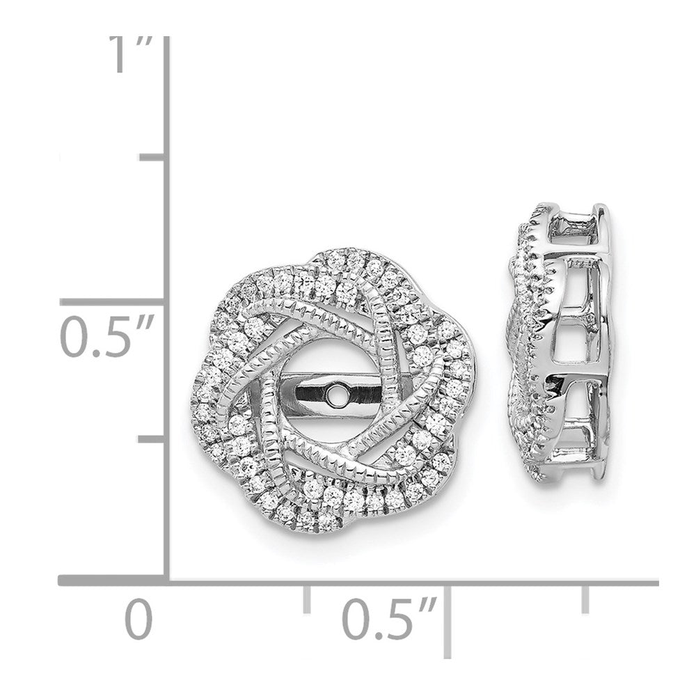 14k White Gold 1/3 carat Diamond Twist Earring Jackets