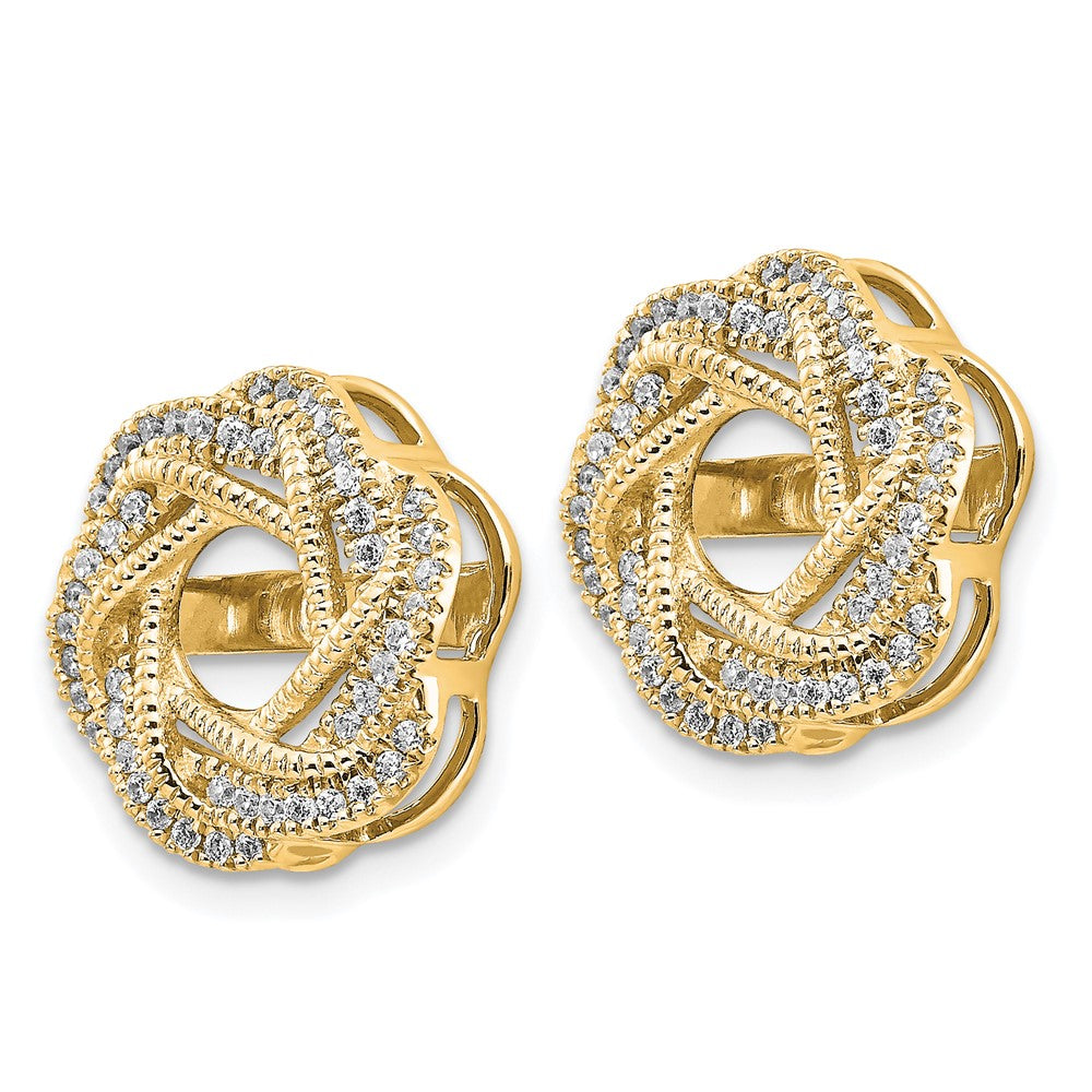 14k 1/3 carat Diamond Twist Earring Jackets