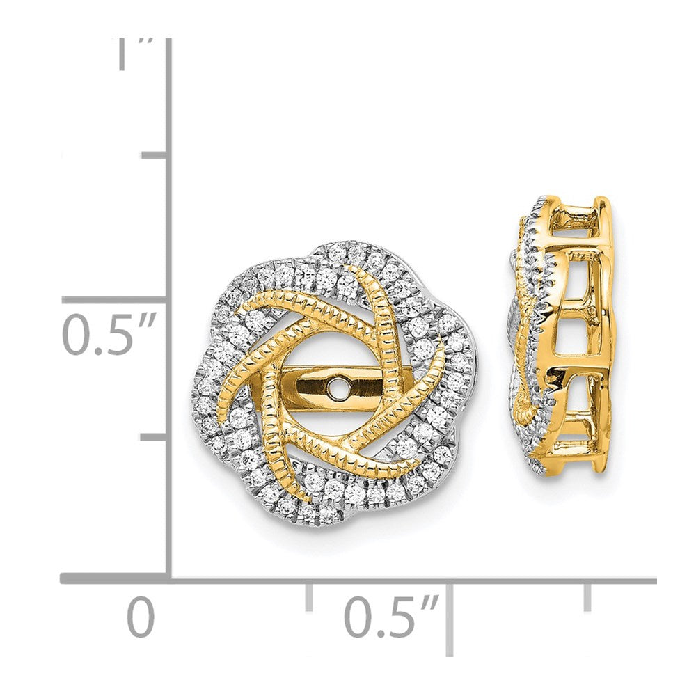 14k 1/3 carat Diamond Twist Earring Jackets