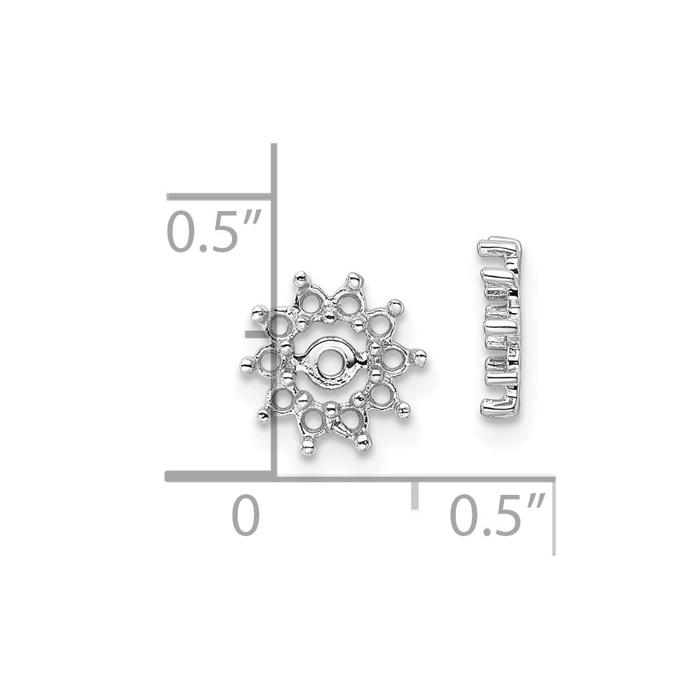 14k White Gold Fancy Diamond Earring Jacket Mountings