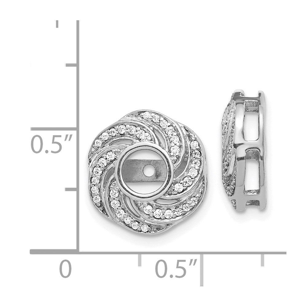 14k White Gold 1/4 carat Diamond Swirl Earring Jackets