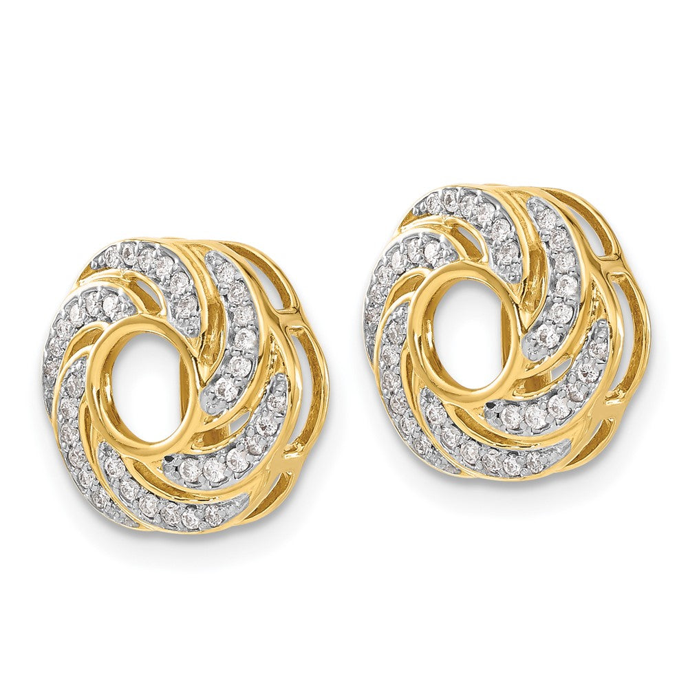 14k 1/4 carat Diamond Swirl Earring Jackets