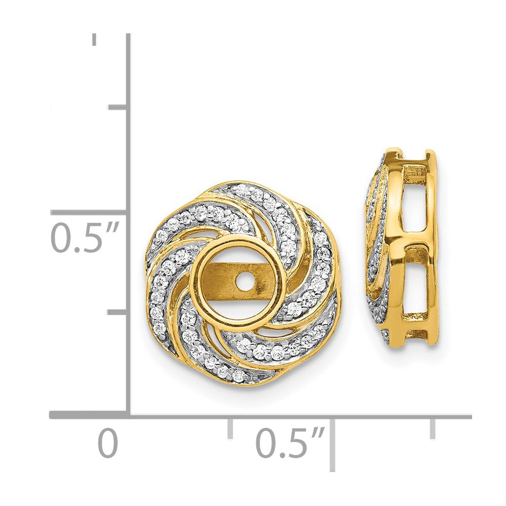 14k 1/4 carat Diamond Swirl Earring Jackets