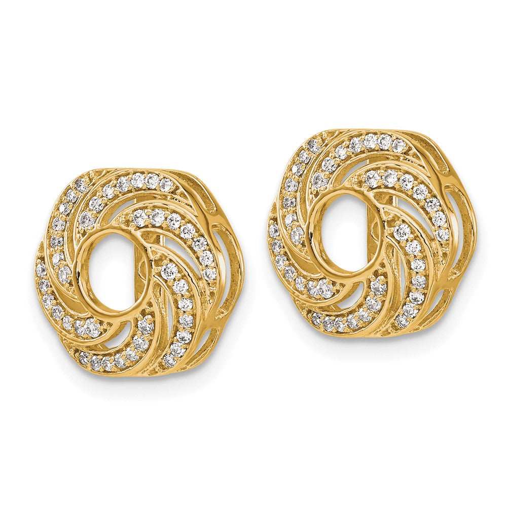 14k 1/3 carat Diamond Swirl Earring Jackets