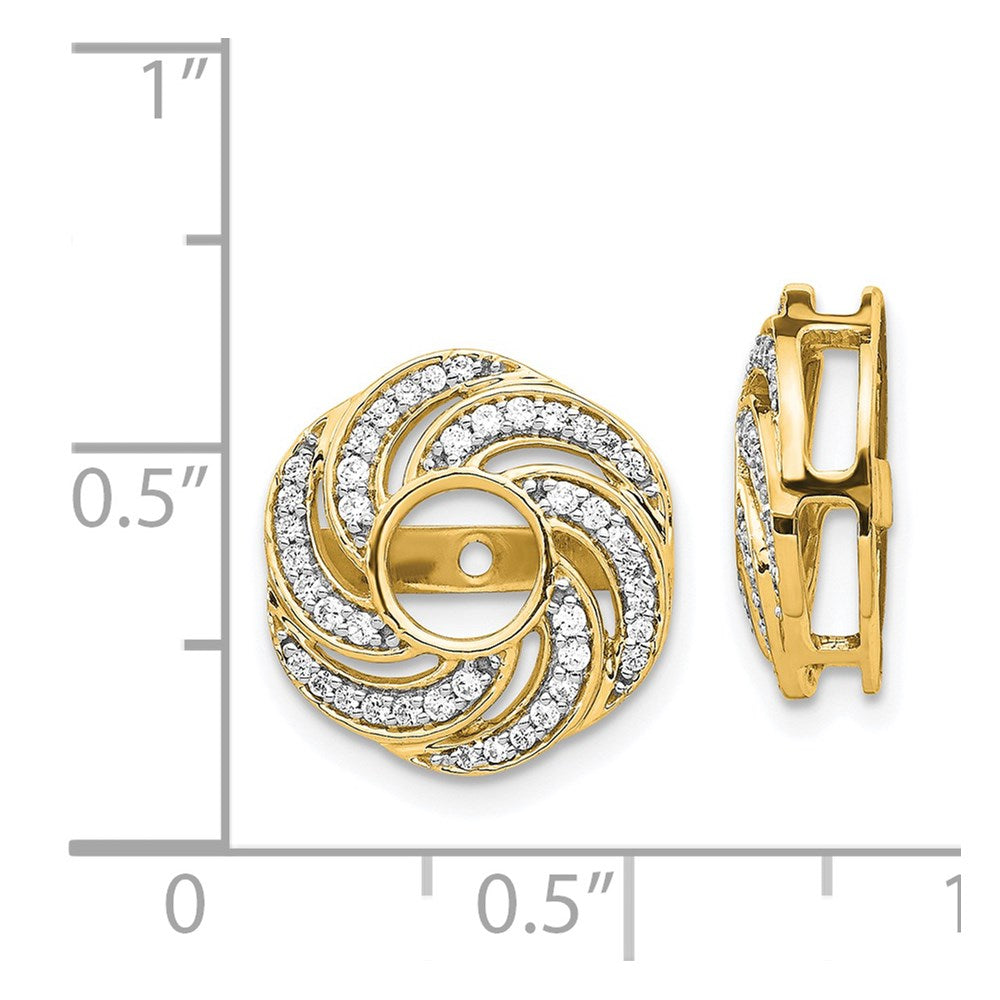 14k 1/3 carat Diamond Swirl Earring Jackets