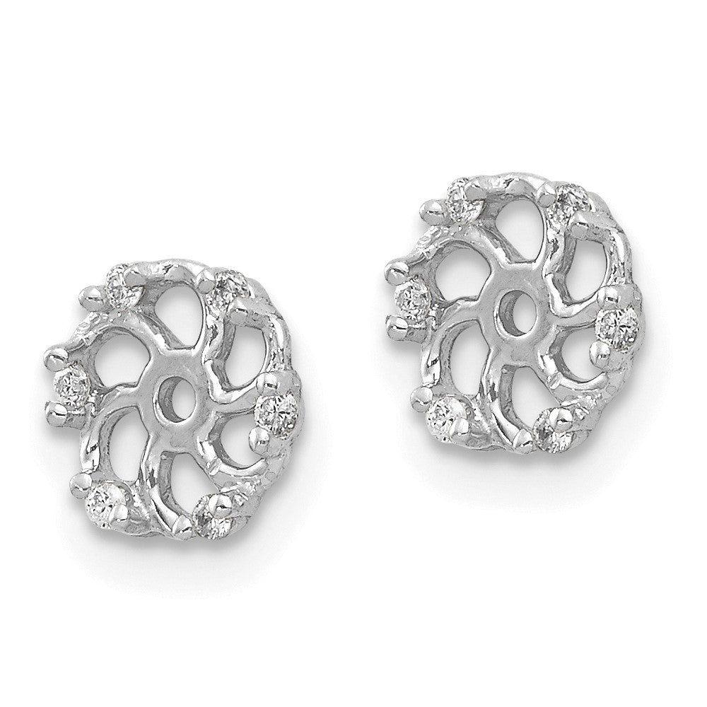 14k White Gold 1/20 carat AA Diamond Earring Jackets