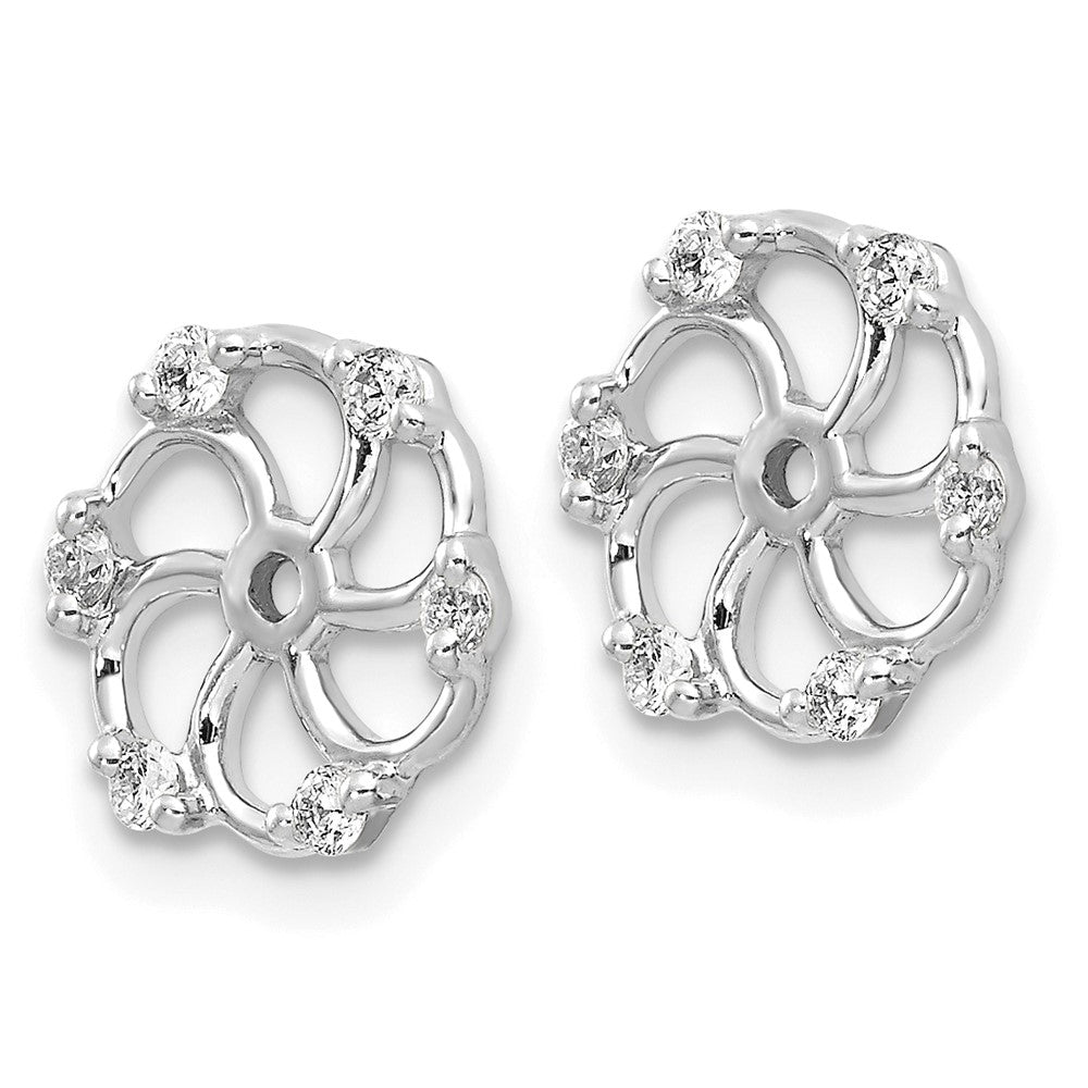 14k White Gold 1/5 carat AA Diamond Earring Jackets