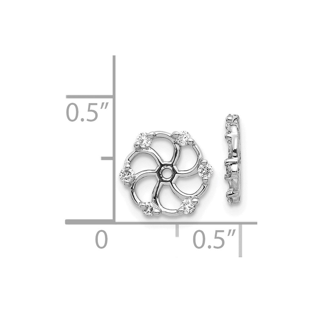 14k White Gold 1/5 carat AA Diamond Earring Jackets