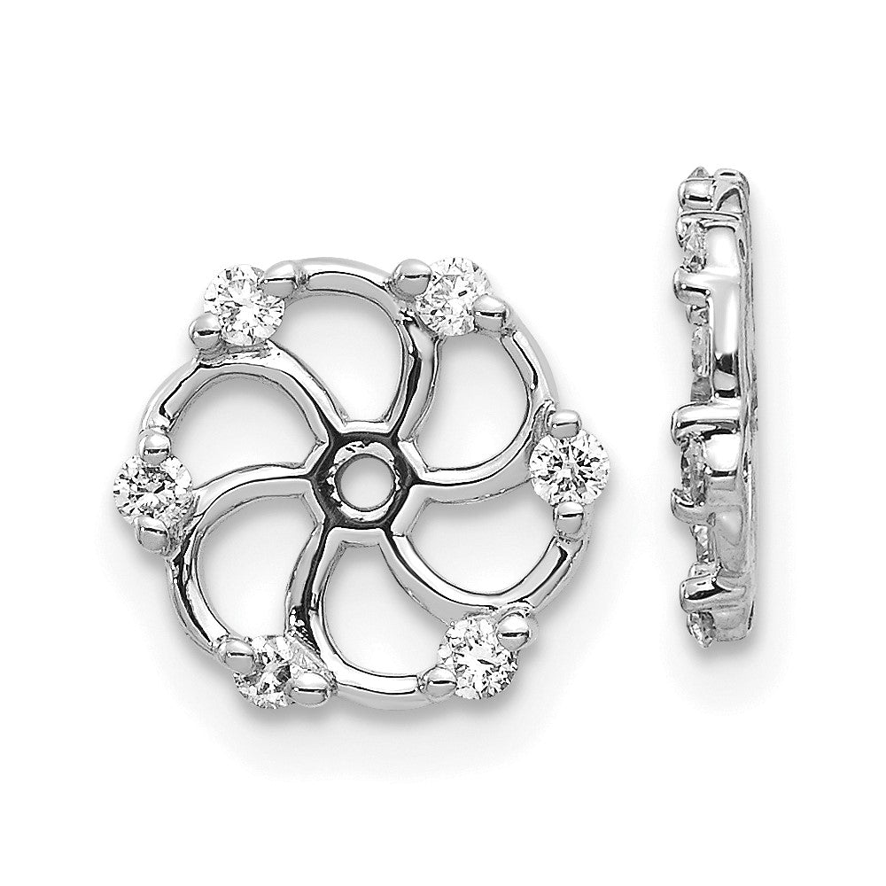 14k White Gold 1/5 carat AA Diamond Earring Jackets