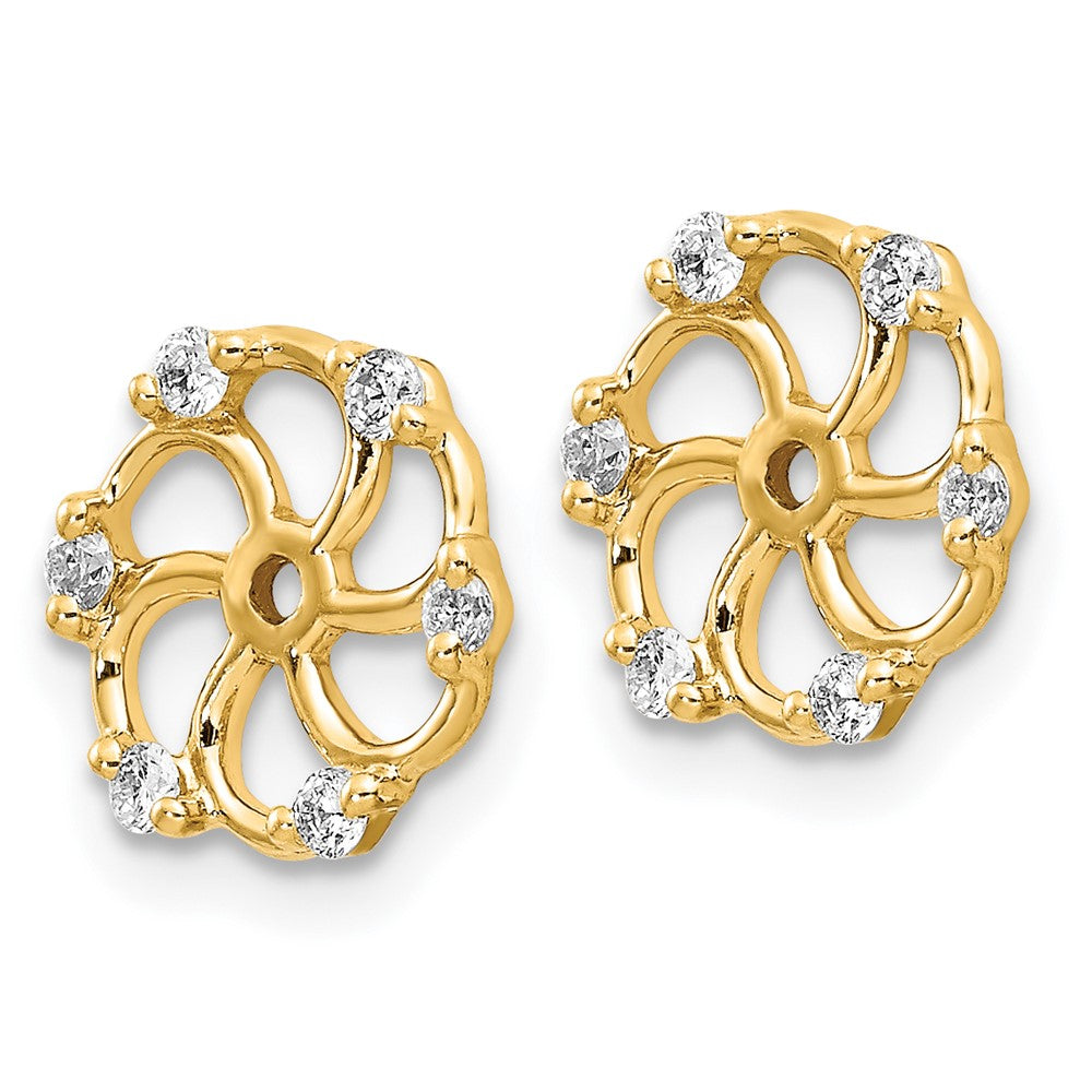 14k 1/5 carat AA Diamond Earring Jackets