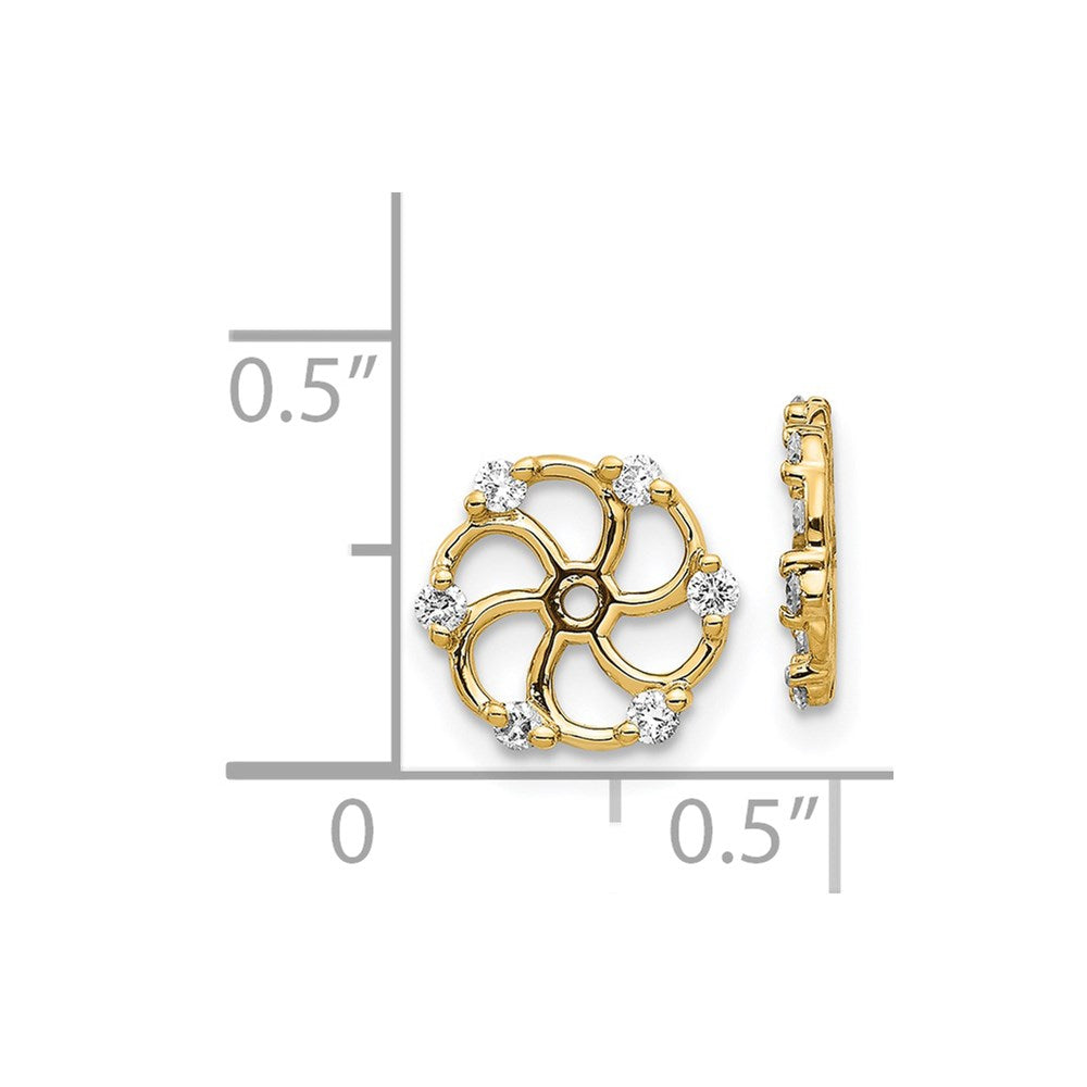 14k 1/5 carat AA Diamond Earring Jackets