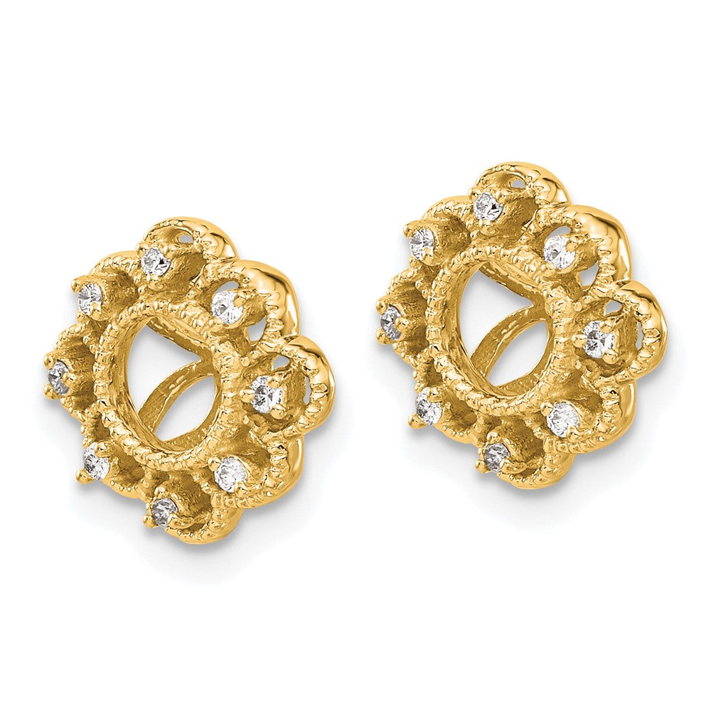 14k Fancy 1/10 carat Diamond Earring Jackets