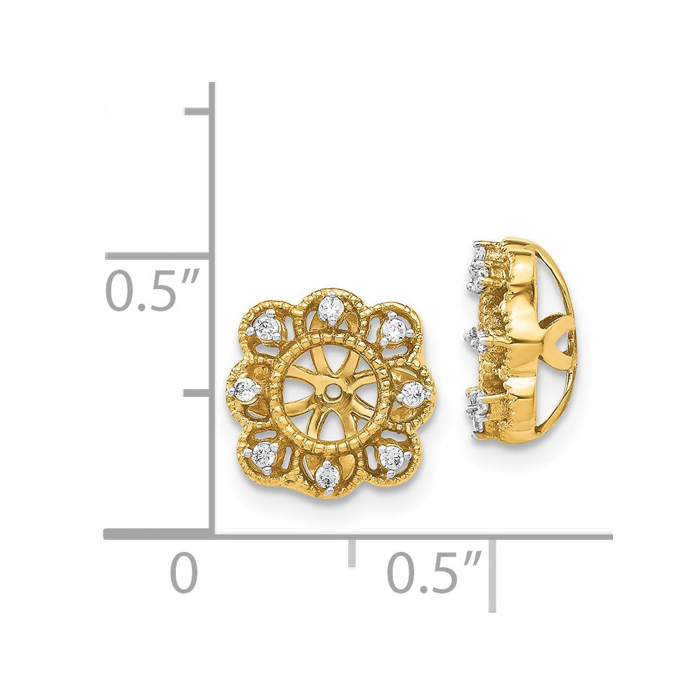 14k Fancy 1/10 carat Diamond Earring Jackets