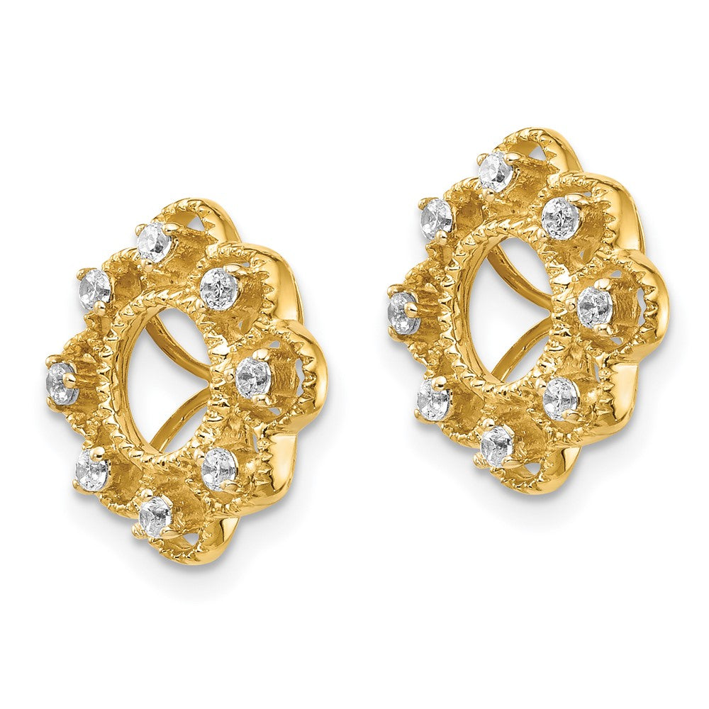 14k Fancy 1/4 carat Diamond Earring Jackets