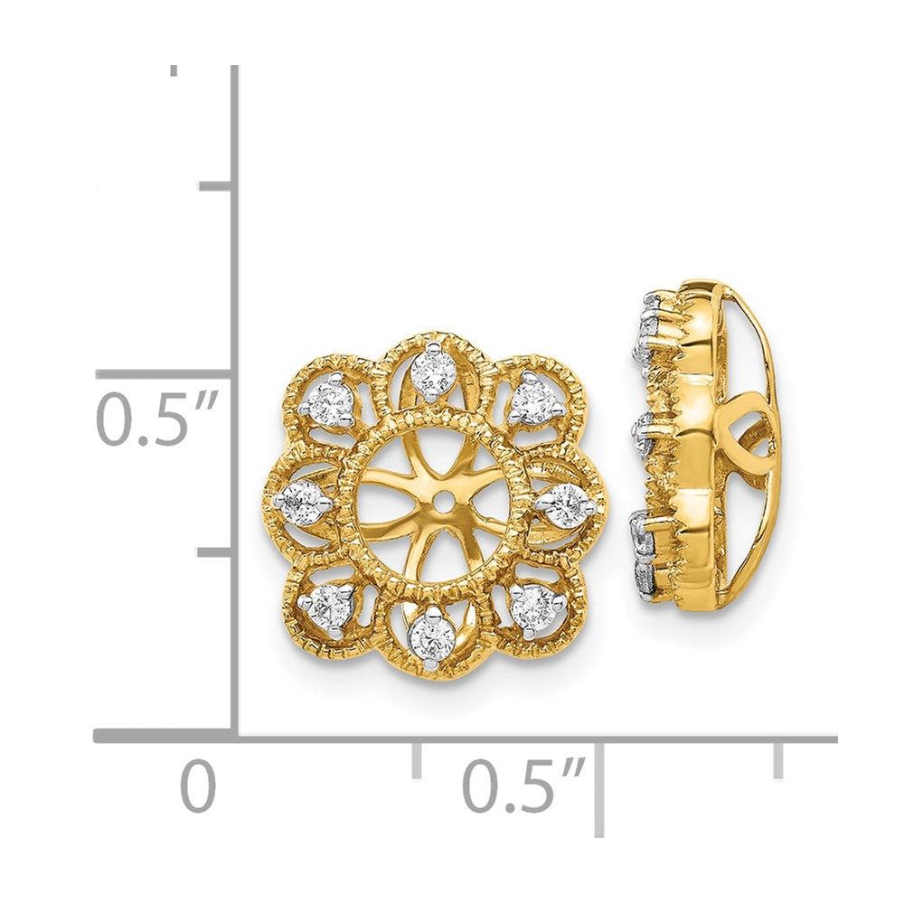 14k Fancy 1/4 carat Diamond Earring Jackets