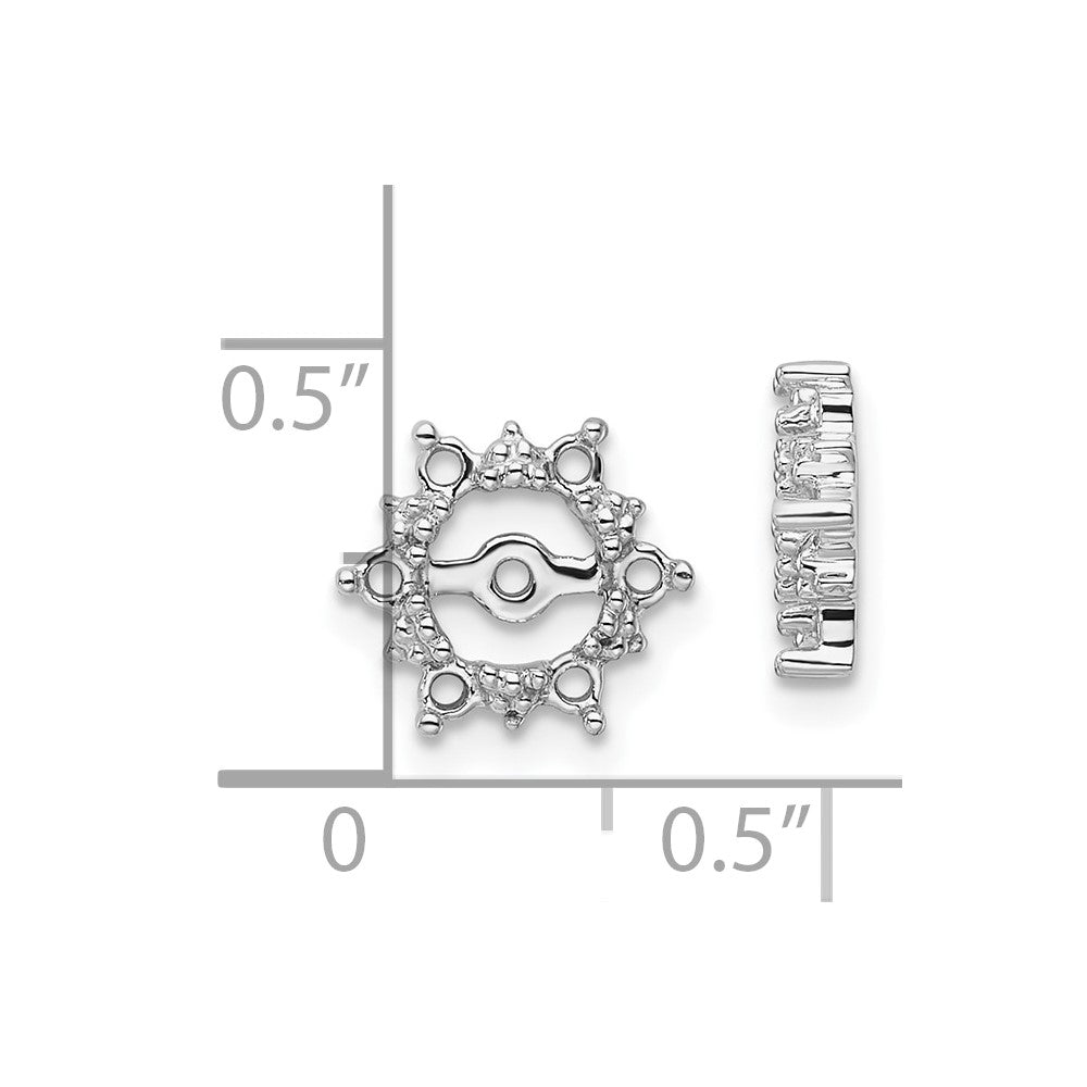 14k White Gold Fancy Diamond Earring Jacket Mountings