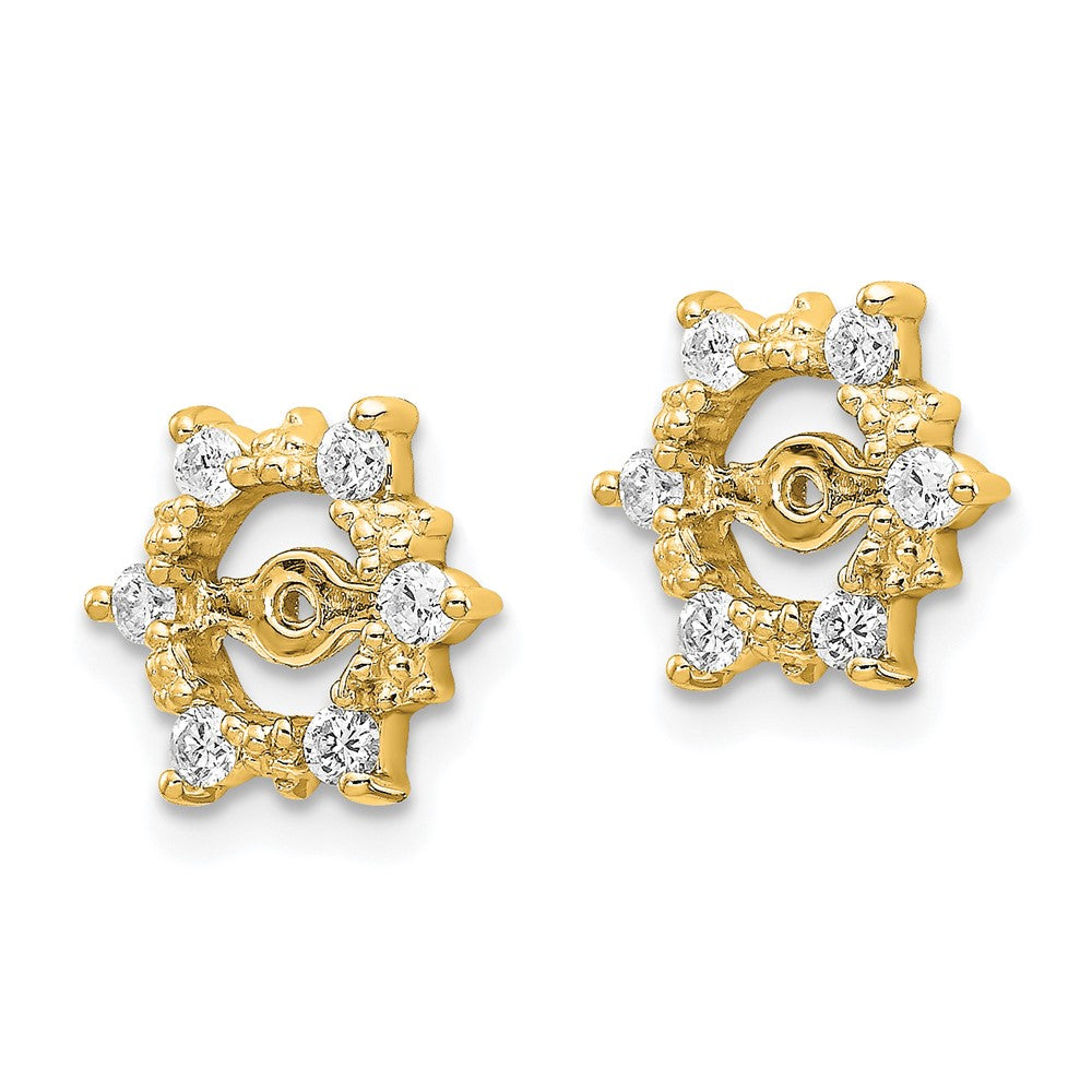 14k 1/4 carat AA Diamond Fancy Earring Jackets