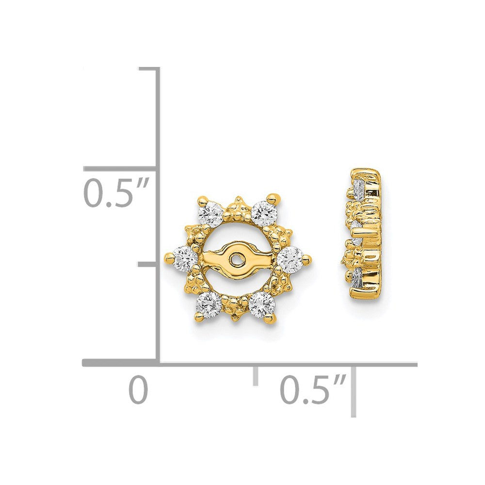 14k 1/4 carat AA Diamond Fancy Earring Jackets