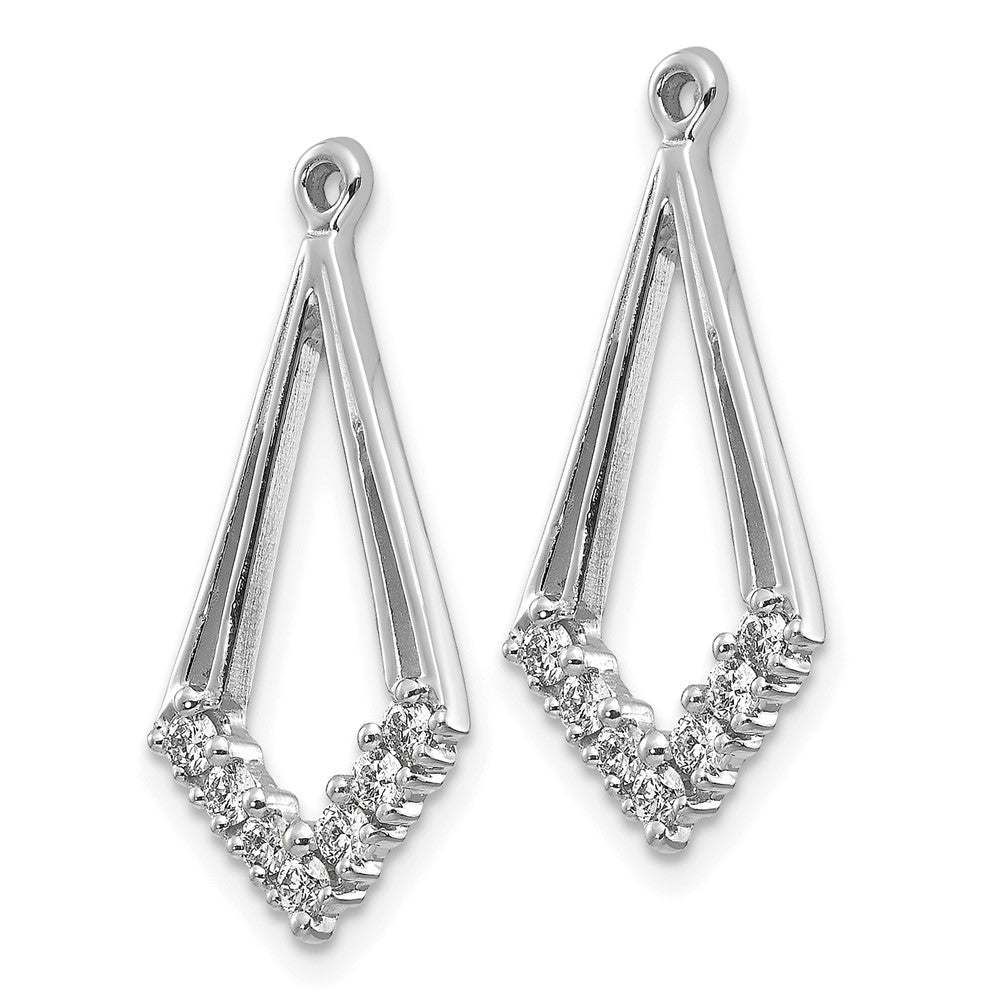 14k White Gold 1/4 carat AA Diamond Kite-Shaped Earring Jackets
