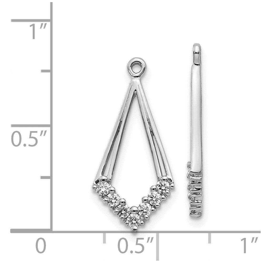 14k White Gold 1/4 carat AA Diamond Kite-Shaped Earring Jackets