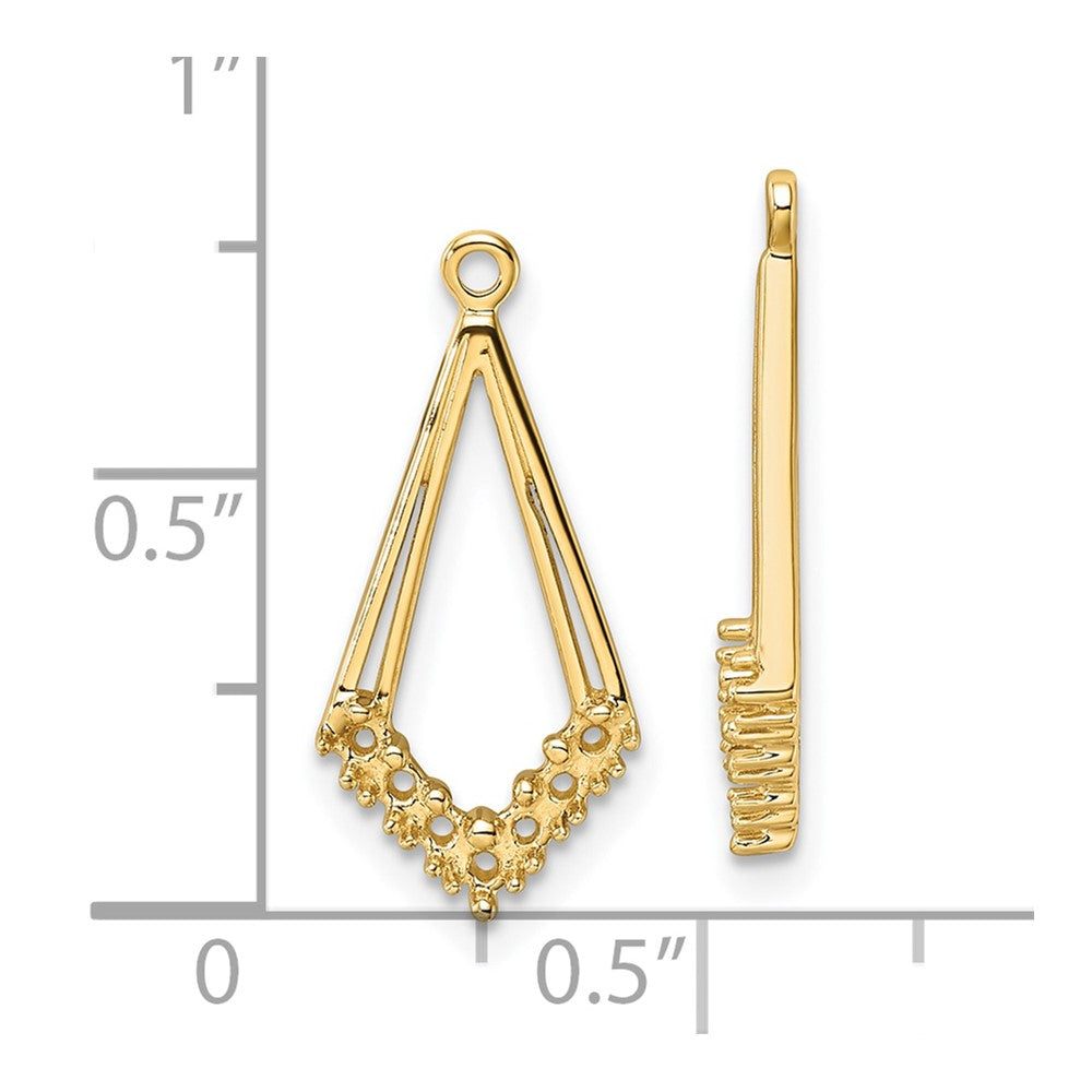 14k Kite-Shaped Diamond Earring Jacket Mountings