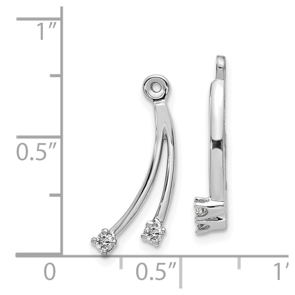 14k White Gold 2-Stone Dangle Diamond Earring Jacket Mountings