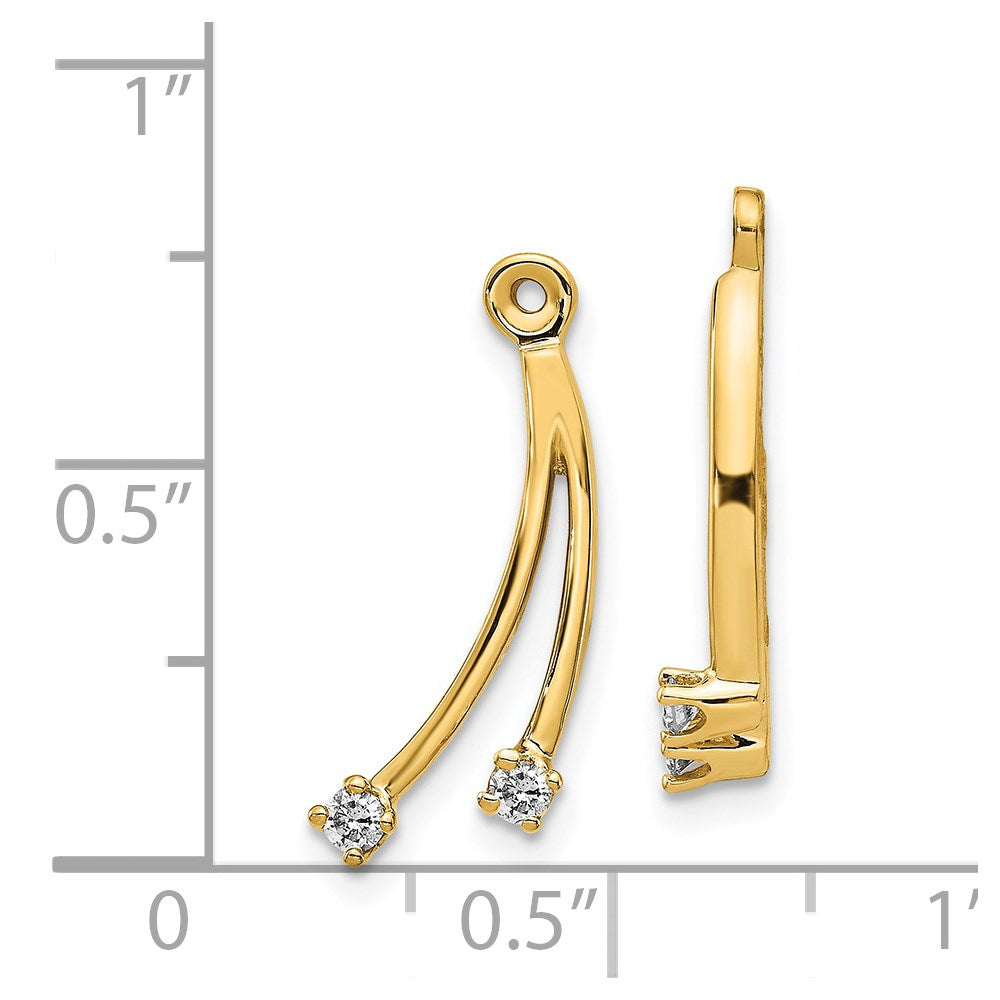 14k 2-Stone Dangle 1/8 carat Diamond Earring Jackets