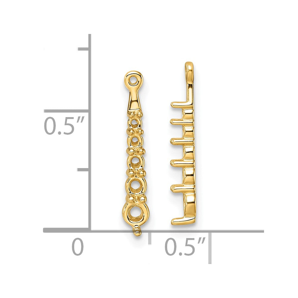 14k 5-Stone Dangle Diamond Earring Jacket Mountings