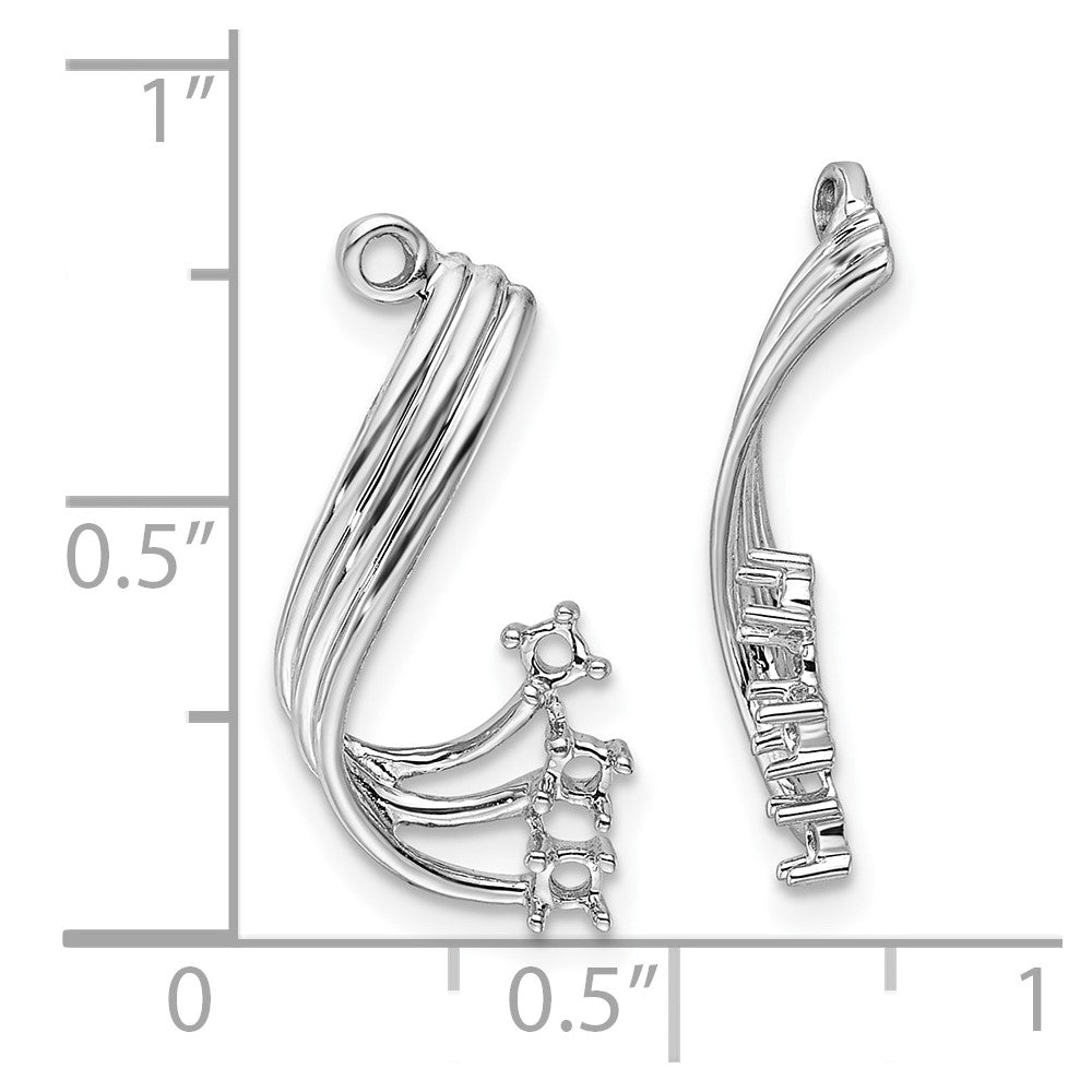 14k White Gold Fancy Twist Diamond Earring Jacket Mountings