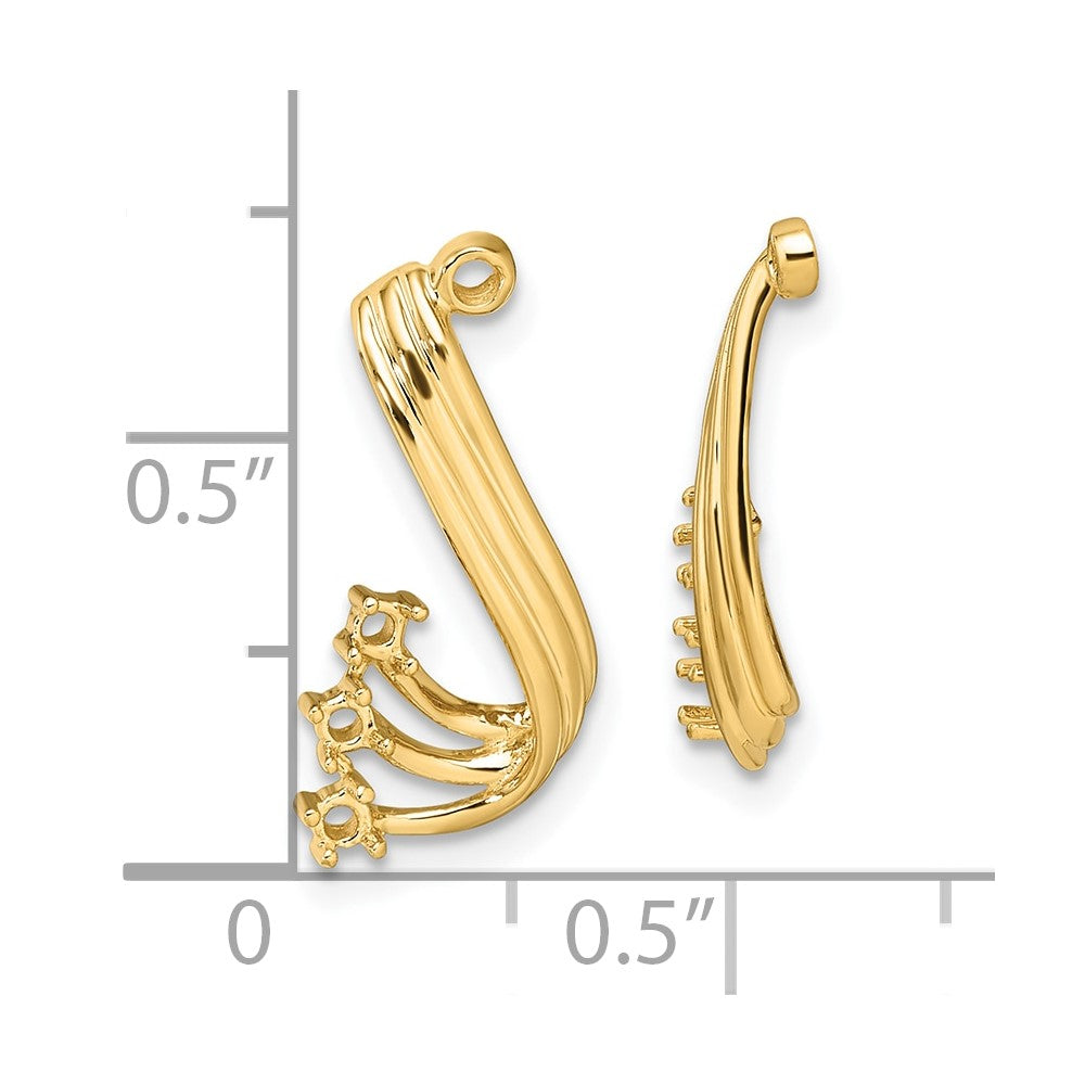 14k Fancy Twist Diamond Earring Jacket Mountings