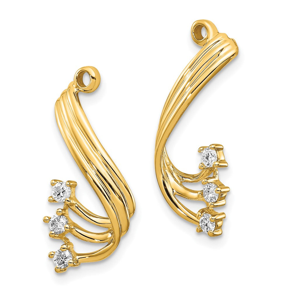 14k 1/5 carat AA Diamond Fancy Twist Earring Jackets