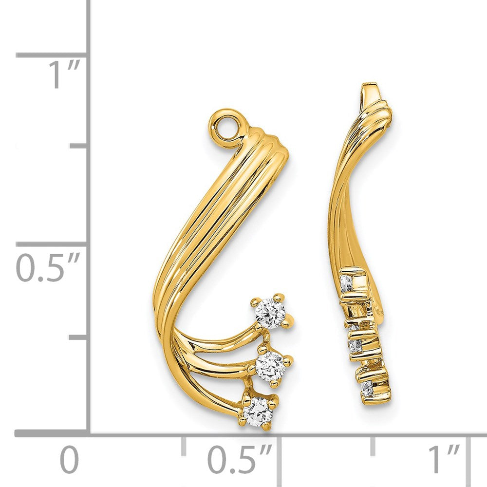 14k 1/5 carat AA Diamond Fancy Twist Earring Jackets