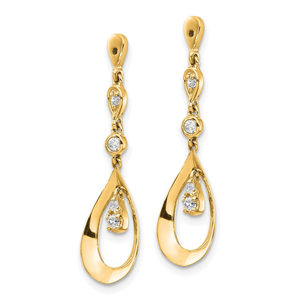 14k 1/8 carat Diamond Teardrop Dangle Earring Jackets