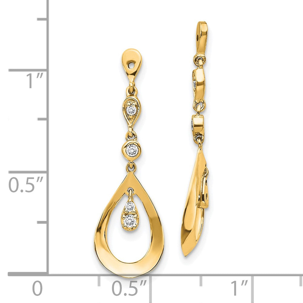14k 1/8 carat Diamond Teardrop Dangle Earring Jackets