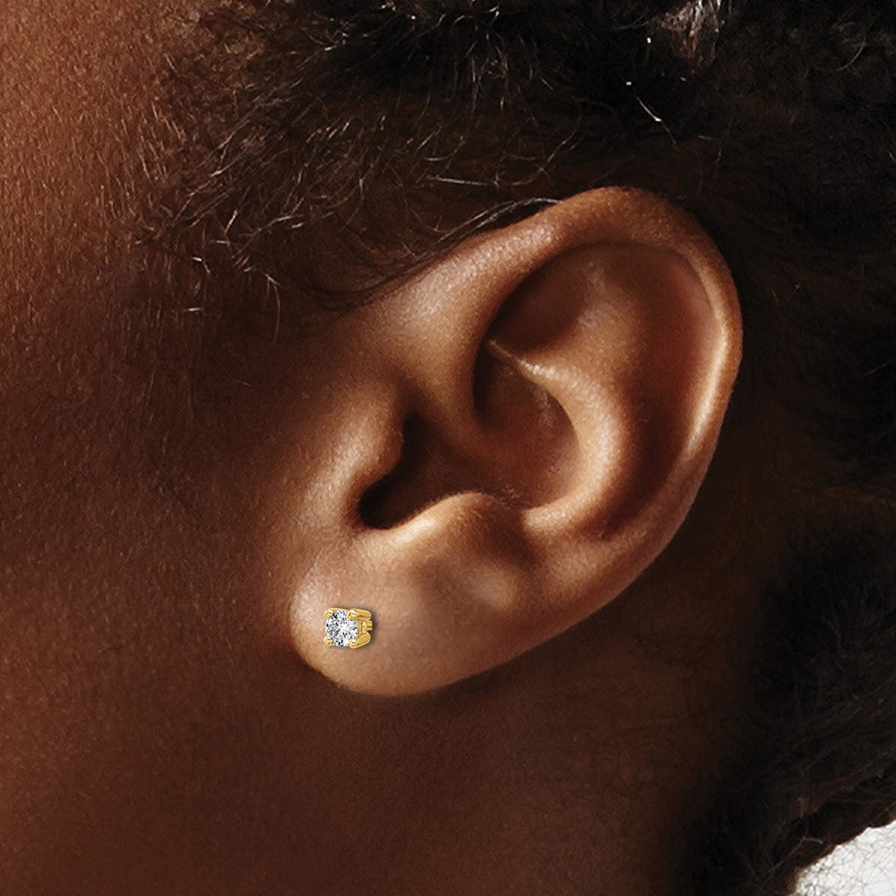 10k Round 4-Prong .25ct. Diamond Stud Earrings