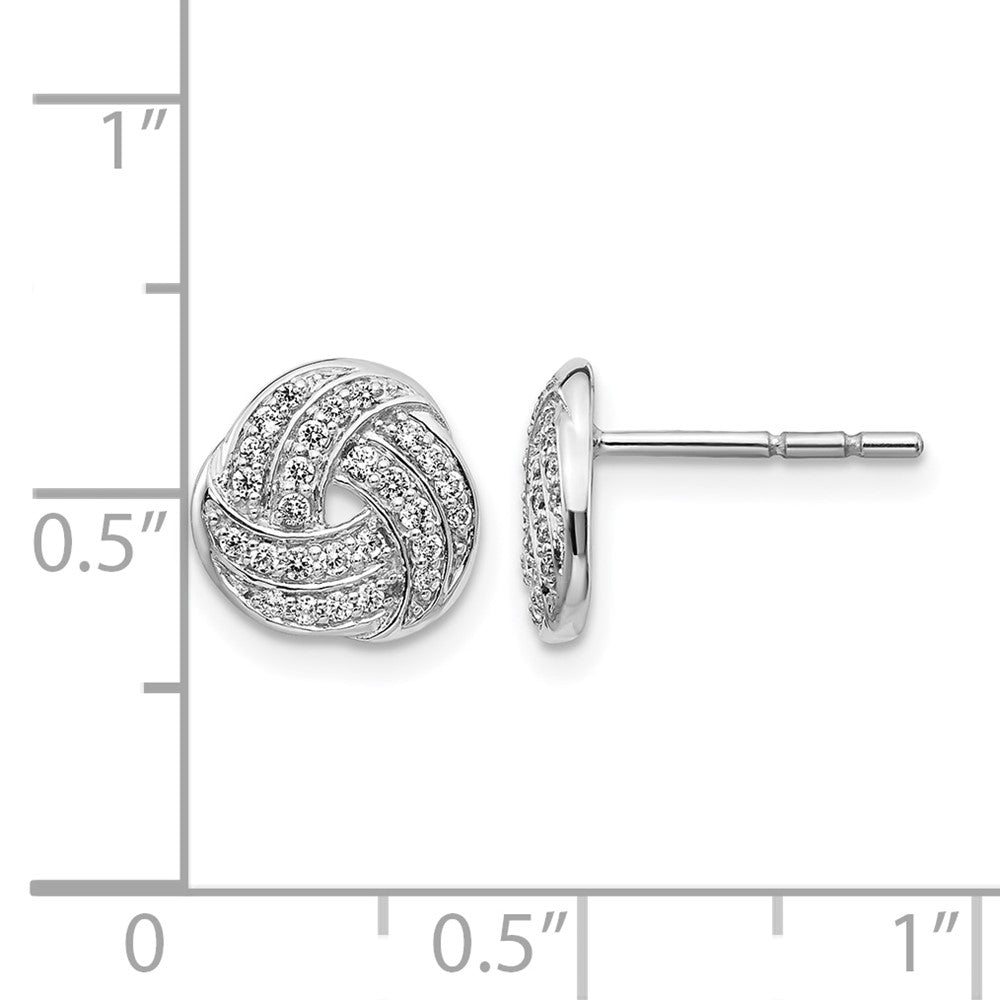 14k White Gold 1/4 carat Diamond Love Knot Post Earrings