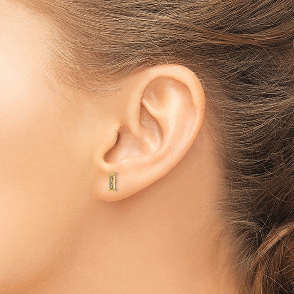 14k Diamond Initial I Post Earrings