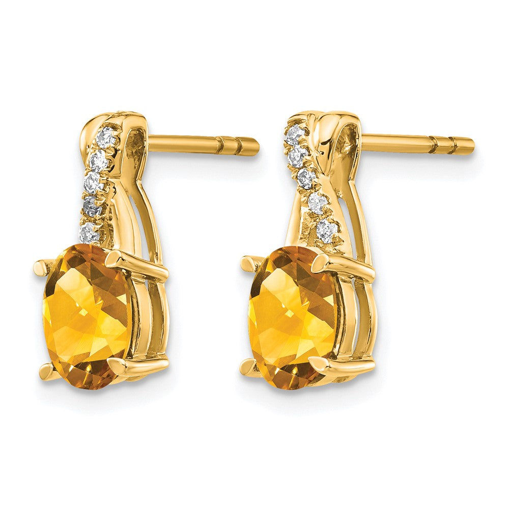 10k Citrine and Diamond Earrings