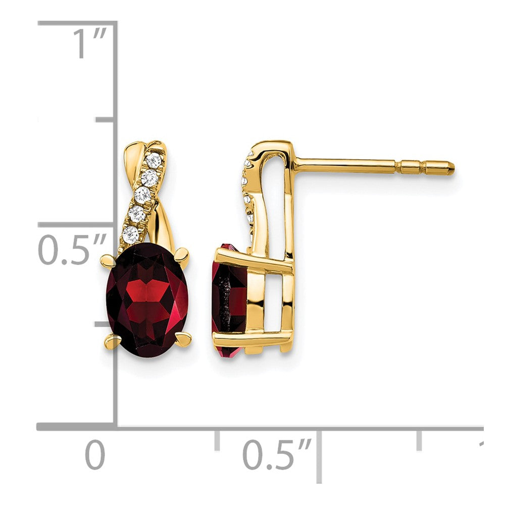 10k Garnet and Diamond Earrings