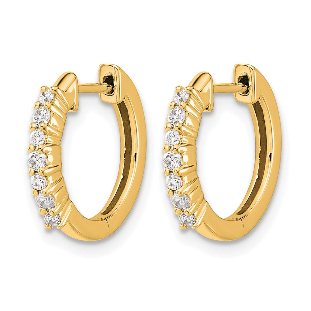 14k 1/4 carat Diamond Hinged Hoop Earrings