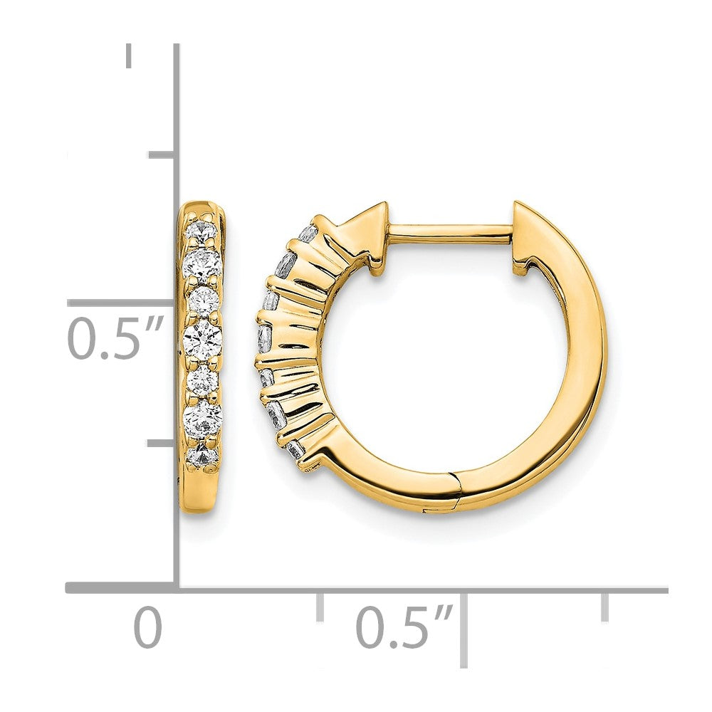 14k 1/4 carat Diamond Hinged Hoop Earrings