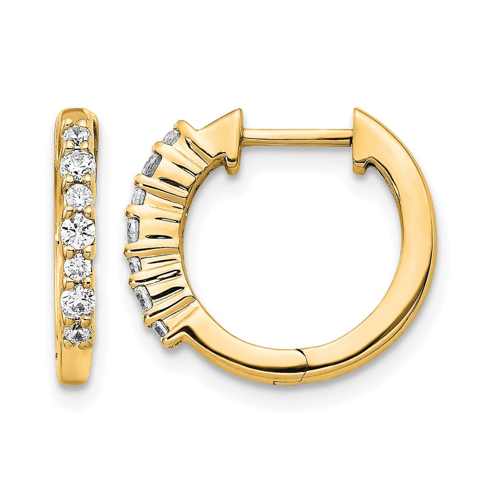 14k 1/4 carat Diamond Hinged Hoop Earrings