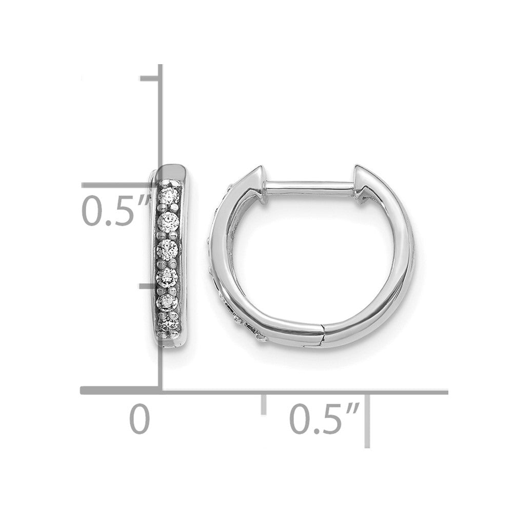 10k White Gold Diamond Hinged Hoop Earrings