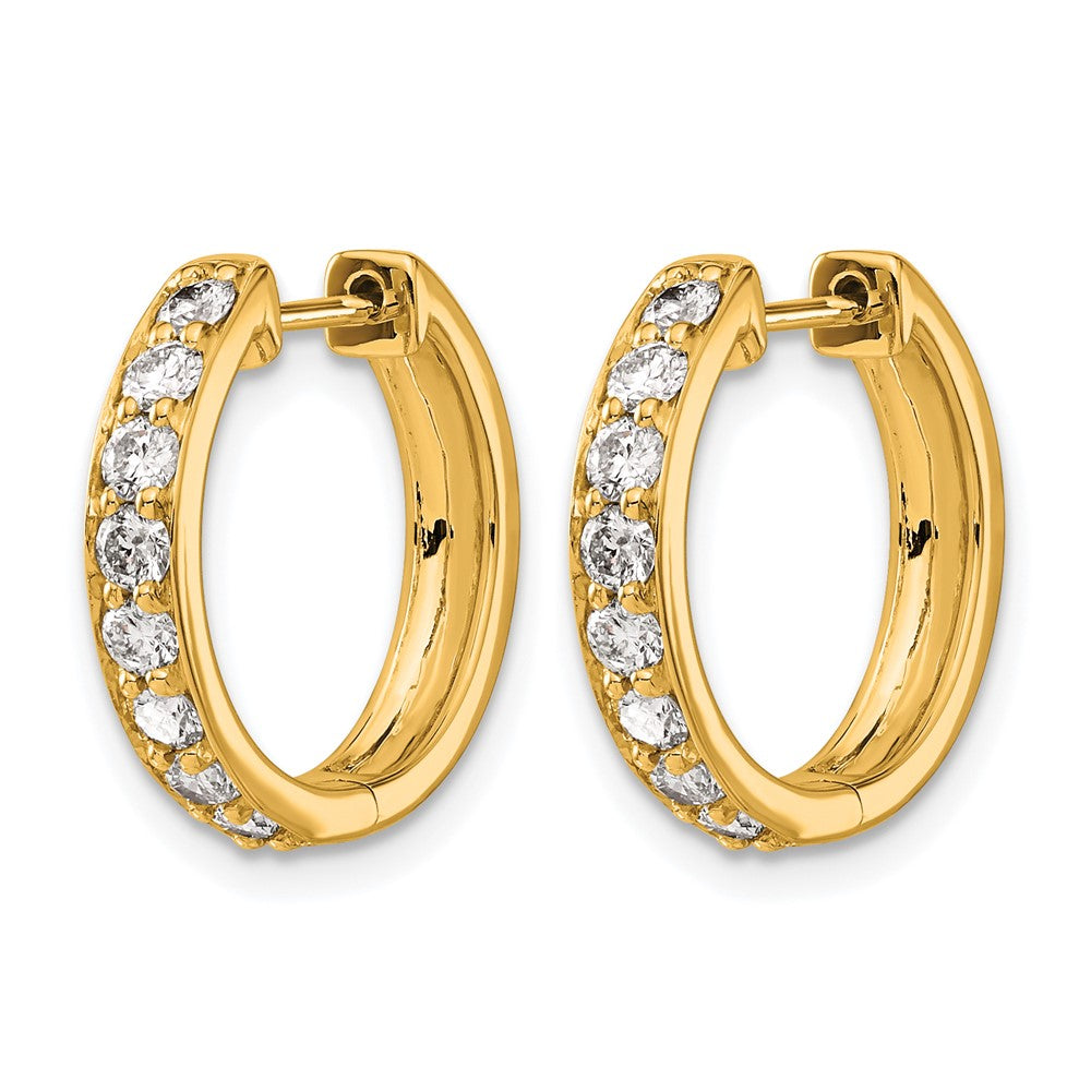 10k Diamond Hinged Hoop Earrings